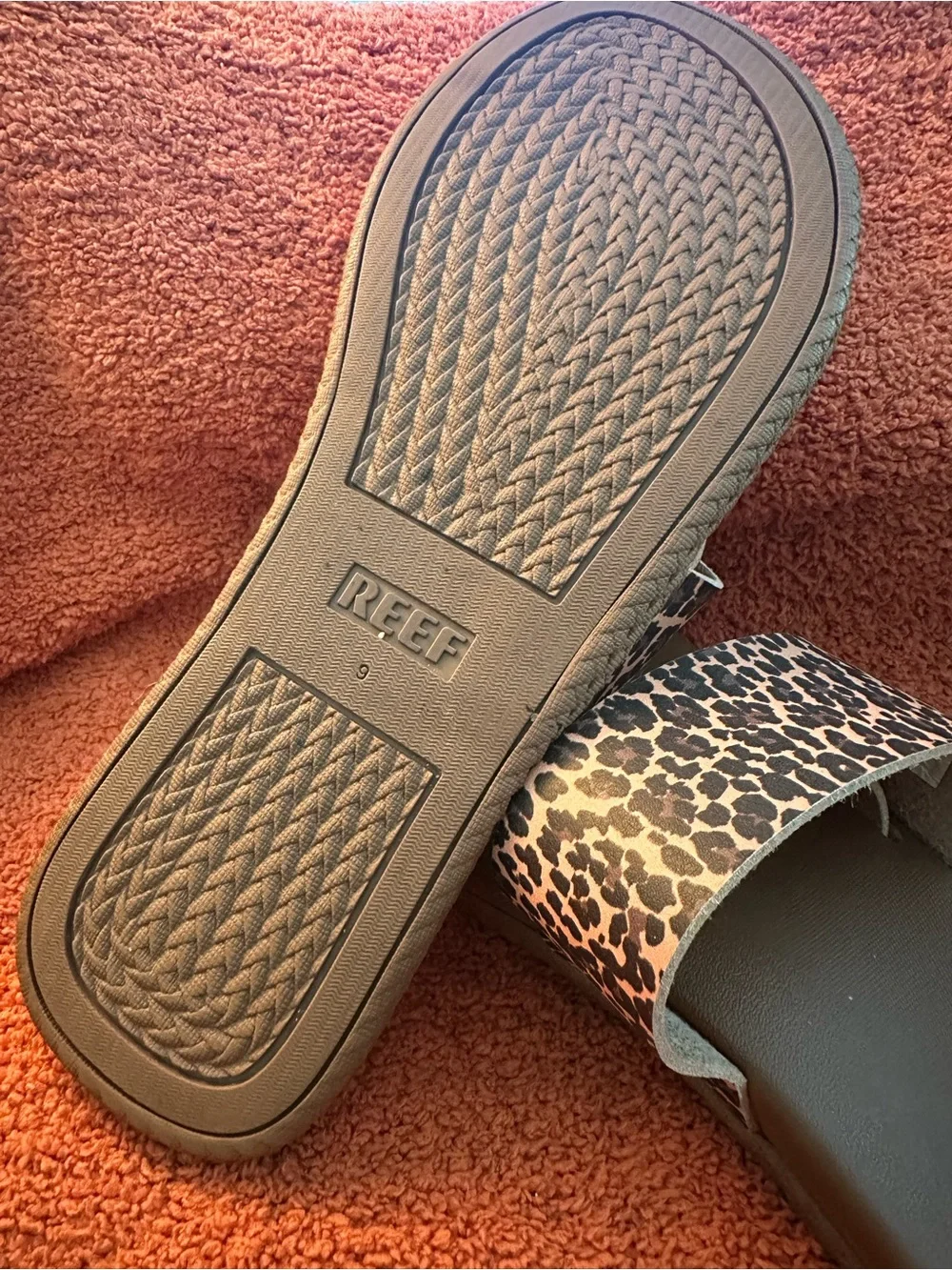 Reef Women's Leopard Print Dual-Strap Sandals in Tan and Black